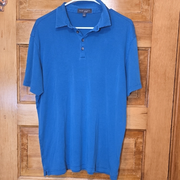 Robert Barakett Blue Short Sleeve Polo Shirt Classic Knit Design L - Picture 1 of 2